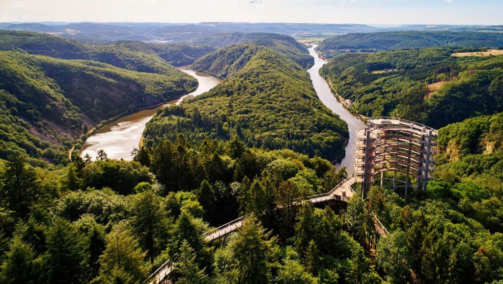 Saarland Duitsland duurzaam reizen Baumwimpfelpfad Saarschleife